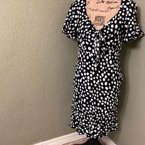 Loft Tie Front Flare Dress